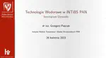 Technologie wodorowe w INTiBS PAN